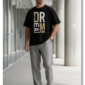 PUGAROO Work Hard Dream Big Men's Oversized T-Shirt
